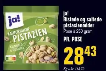 Poetzsch Padborg Ja! ristede og saltede pistacienødder tilbud