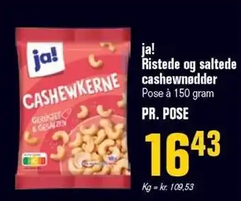 Poetzsch Padborg Ja! ristede og saltede cashewnødder tilbud