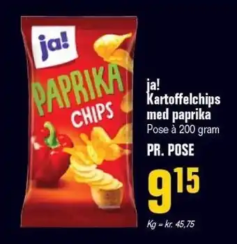 Poetzsch Padborg Ja! kartoffelchips med paprika tilbud