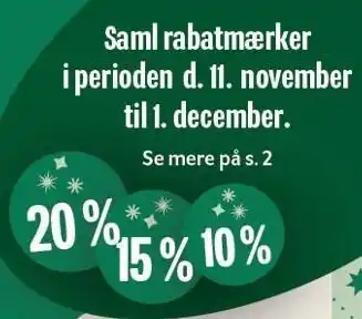 Saml rabatmærker i perioden d. 11. november til 1. december