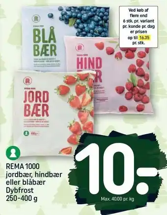 REMA 1000 Rema 1000 jordbær, hindbær eller blåbær tilbud
