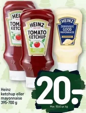 REMA 1000 Heinz ketchup eller mayonnaise tilbud