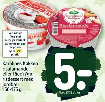 Karolines køkken risalamande eller rice'n'go risdessert med jordbær