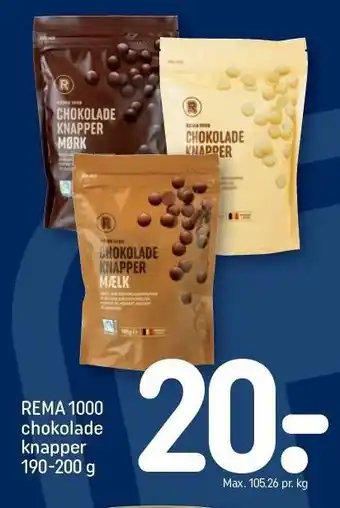 REMA 1000 Rema 1000 chokolade knapper tilbud