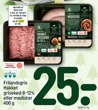 REMA 1000 Frilandsgris hakket grisekød 8-12% eller medister tilbud