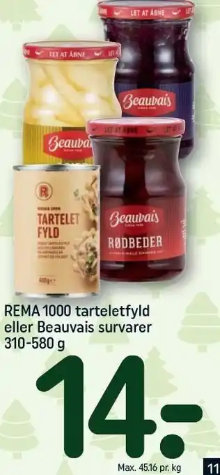 REMA 1000 Rema 1000 tarteletfyld eller beauvais survarer tilbud