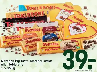 REMA 1000 Marabou big taste, marabou æske eller toblerone tilbud