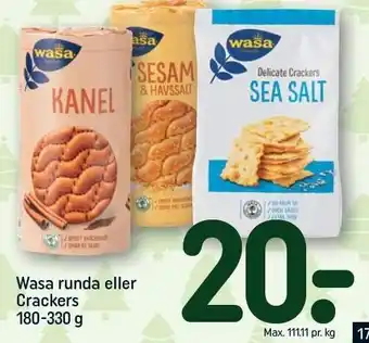 REMA 1000 Wasa runda eller crackers tilbud