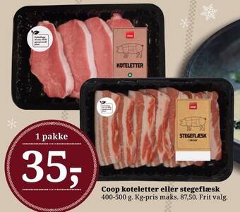 Dagli'Brugsen Coop koteletter eller stegeflæsk tilbud