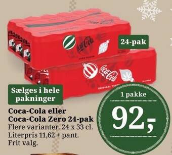 Dagli'Brugsen Coca-cola eller coca-cola zero 24-pak tilbud