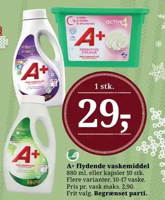 Dagli'Brugsen A+ flydende vaskemiddel tilbud