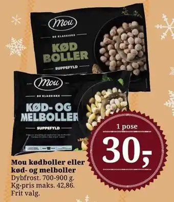 Dagli'Brugsen Mou kødboller eller kød- og melboller tilbud