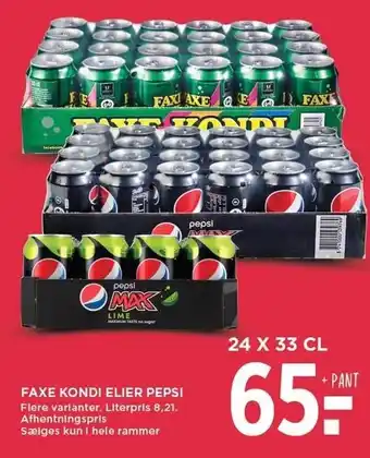 MENY Faxe kondi eller pepsi tilbud