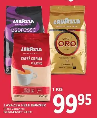 MENY Lavazza hele bønner tilbud