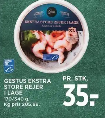 MENY Gestus ekstra store rejer i lage tilbud