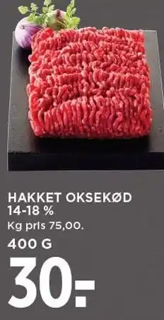 MENY Hakket oksekød 14-18% tilbud