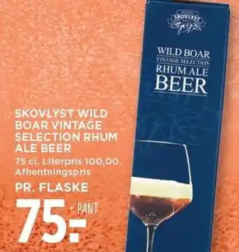 MENY Skovlyst wild boar vintage selection rhum ale beer tilbud