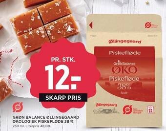 MENY Grøn balance øllingegaard økologisk piskefløde 38 % tilbud