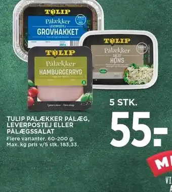 MENY Tulip pålækker pålæg, leverpostej eller pålægssalat tilbud