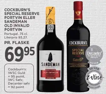 MENY Cockburn's special reserve portvin eller sandeman old invalid portvin tilbud