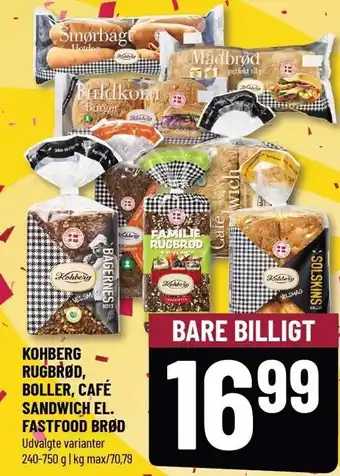 Løvbjerg Kohberg rugbrød, boller. cafe sandwich el. fastfood brød tilbud