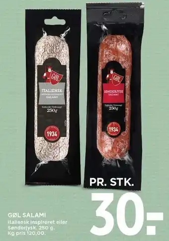 MENY Gøl salami 250 g tilbud