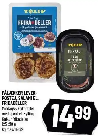 Løvbjerg Pålækker leverpostej, salami el. frikadeller tilbud