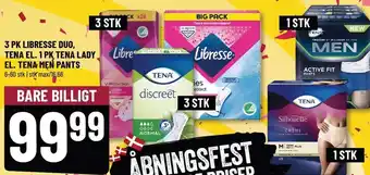 Løvbjerg 3 pk libresse duo, tena el. 1 pk tena lady el. tena men pants tilbud