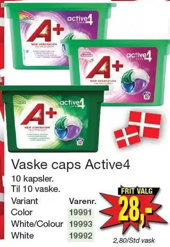A+ vaske caps active4