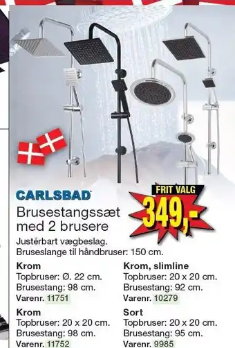 Harald Nyborg Carlsbad brusestangssæt tilbud