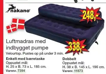 Harald Nyborg Luftmadras med indbygget pumpe tilbud