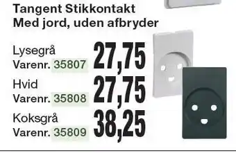 Harald Nyborg Tangent stikkontakt med jord, uden afbryder tilbud