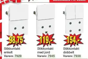 Harald Nyborg Stikkontakt enkelt, med jord eller dobbelt tilbud