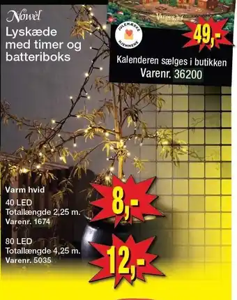 Harald Nyborg Lyskæde med timer og batteriboks tilbud