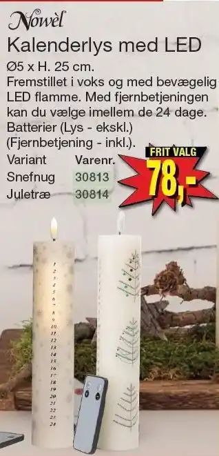 Harald Nyborg Nowél kalenderlys med led tilbud