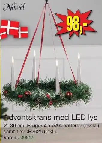 Harald Nyborg Adventskrans med led lys tilbud