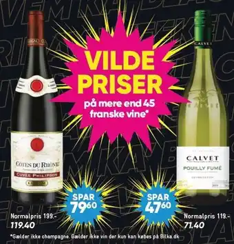 Bilka Vilde priser på mere end 45 franske vine tilbud
