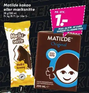 Bilka Matilde kakao eller mælksnitte tilbud