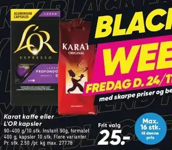 Bilka Karat kaffe eller l'or kapsler tilbud