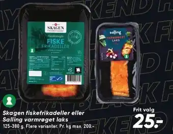 Bilka Skagen fiskefrikadeller eller salling varmrøget laks tilbud
