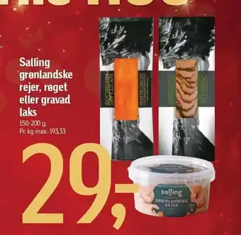 Føtex Salling grønlandske rejer, røget eller gravad laks tilbud