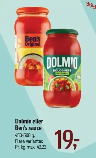Føtex Dolmio eller ben's sauce tilbud