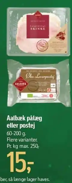 Føtex Aalbæk pålæg eller postej tilbud