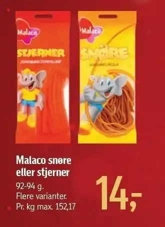 Føtex Malaco snøre eller stjerner tilbud