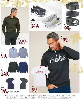 Føtex Skjorte, bukser, merinoulds strik, bomulds t-shirt, adidas, sweatshirt, t-shirt eller herrebælte tilbud