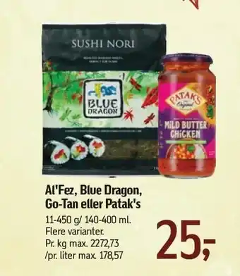 Føtex Al'fez, blue dragon, go-tan eller patak's tilbud