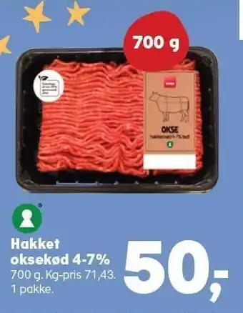 Kvickly Hakket oksekød 4-7% tilbud