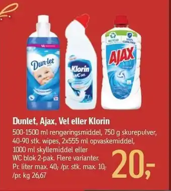 Føtex Dunlet, ajax, vel eller klorin tilbud