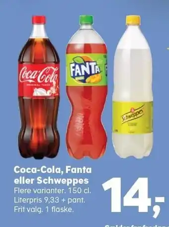 Kvickly Coca-cola, fanta eller schweppes tilbud