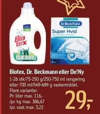 Føtex Biotex, dr. beckmann eller de!ny tilbud